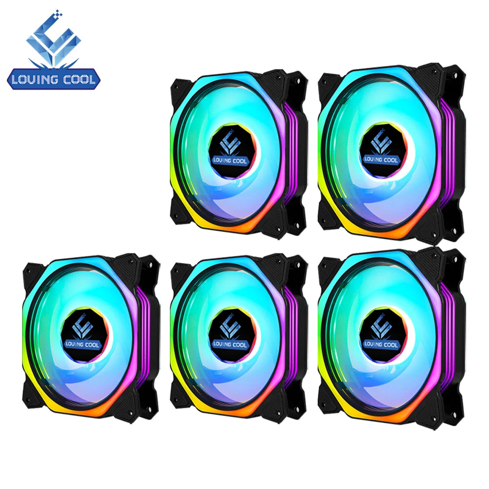 in Stock 12V DC 120mm LED Computer Case Fan Plastic Heatsink Effective PC Cooling Fans