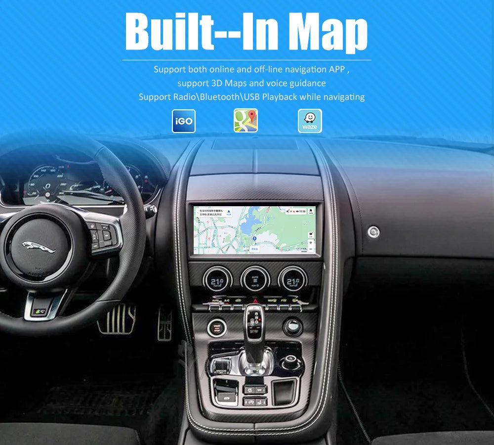 For Jaguar F-TYPE 2012-2020 Android 12 Car Radio Auto Stereo GPS Navigation Multimedia Video Player Wireless Carplay 4G LTE Unit