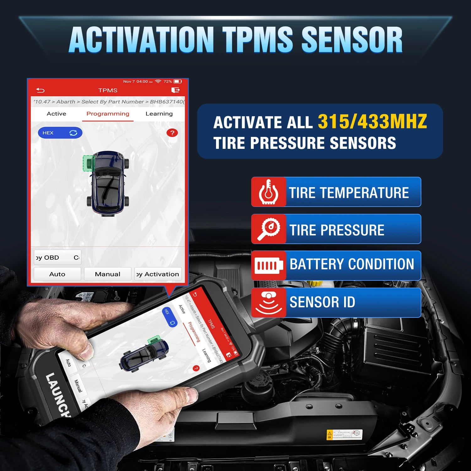 USA EU Warehouse 2026 CRT5011 V2 Creader TPMS Tire Pressure Monitoring Sensor Upgrade Version of CRT5011E