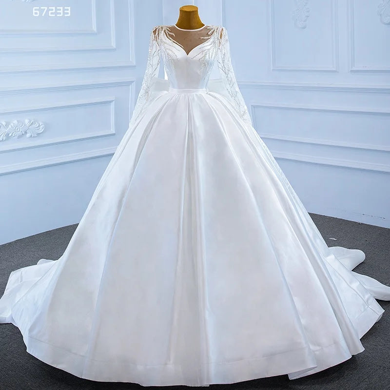Jancember RSM67233 Ball Gowns for Women Wedding Gowns Dress Bridal Long Sleeve