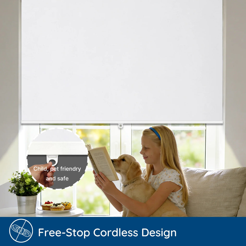 Cordless Design Easy Control Roller Blinds 100%blackout Fabric Book Window Shades for Home Hotel Office