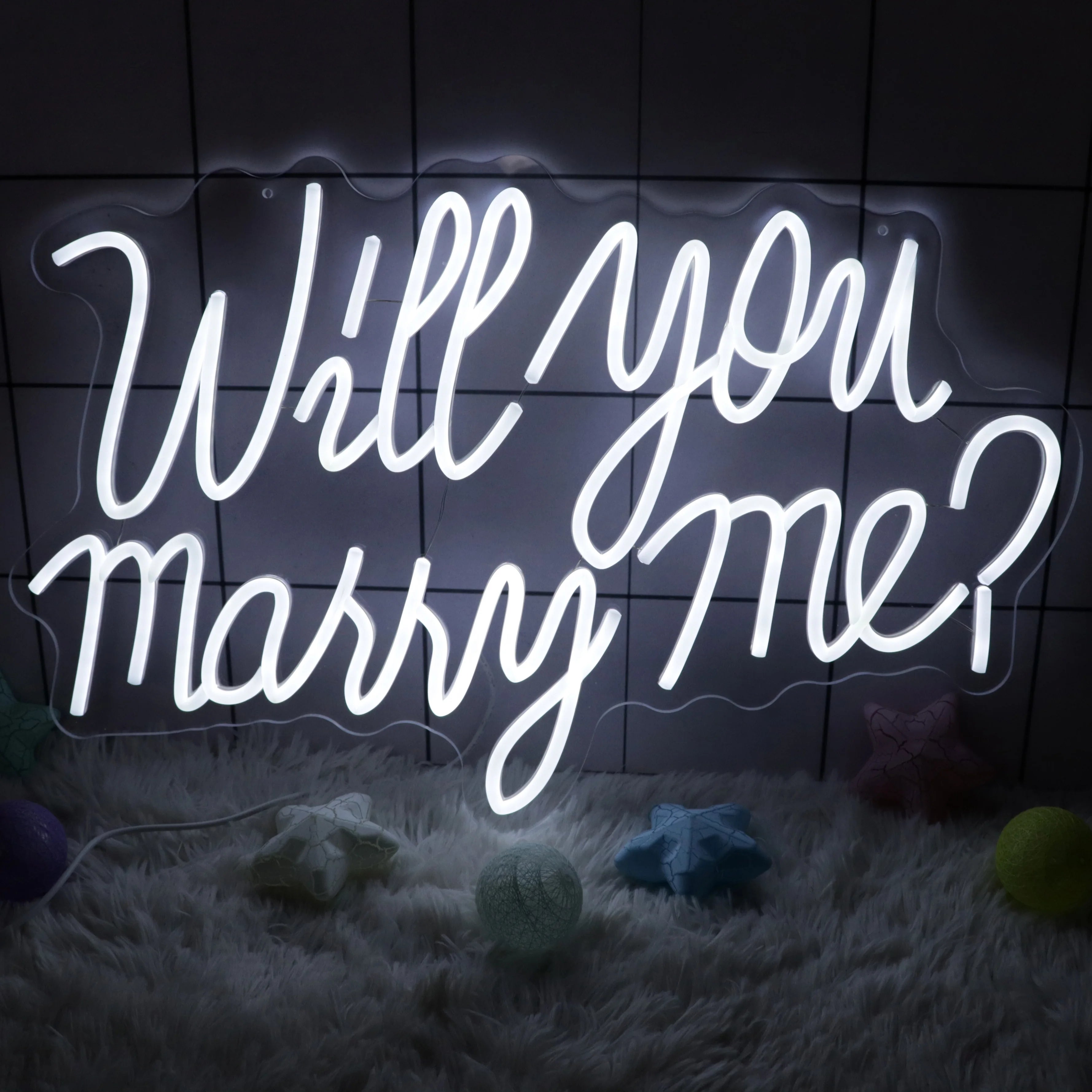 U.S. Warehouse Will You Marry Me White Drip Wall Mounted Custom Neon Sign Letter LED Neon Light for Wall Decoration