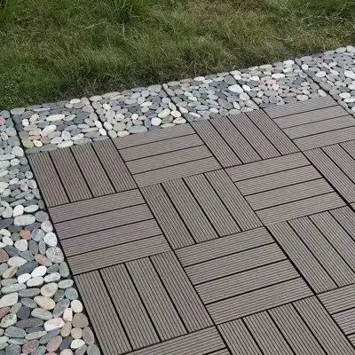 Fire Retardant Outdoor Interlocking Deck Tiles WPC Heavy Duty Anti-Slip for Commercial Patio Hotel Garden Flooring