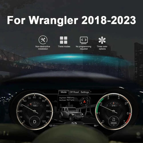 12.3"Digital Cluster Virtual Cockpit for Jeep Wrangler 2018-2023 LCD Instrument Multimedia Player Auto Radio Stereo GPS IPS