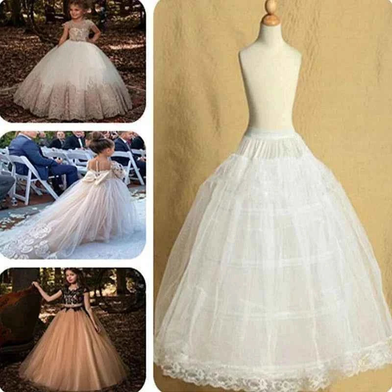 2 Hoop Skirt Petticoat Lolita Skirt Children Petticoat Dresses Kids Petticoats for Flower Girls Dresses Little Girls Crinoline