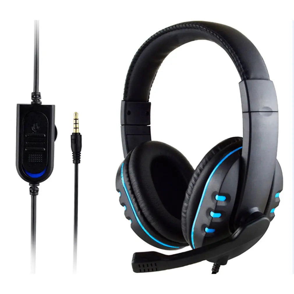 Blue Color 3.5mm Wired Gaming Headset With Mic For PC & Console