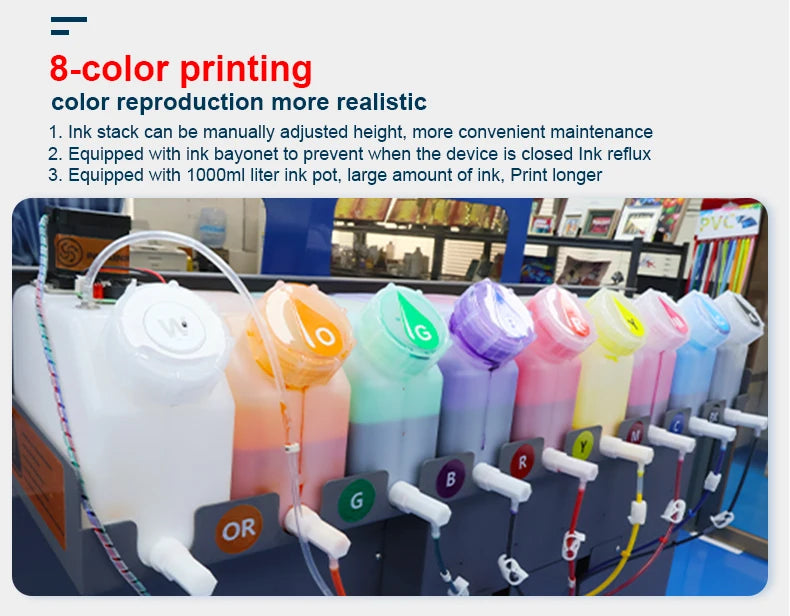 FCOLRO 8 Colors 60CM T-shirt Printing Machine Heat Transfer Larger DTF Printer with Three I3200 Print Heads