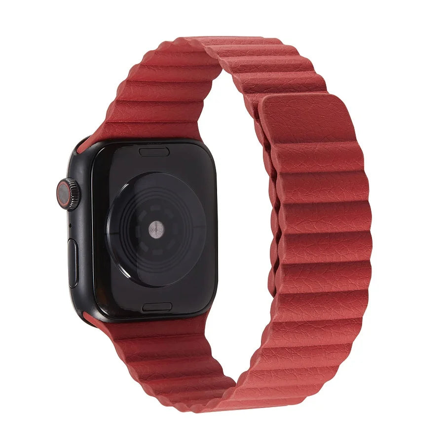 Dropshopping Leather Links for IWatch Band 45mm 41mm 44mm 40mm Magnetic Loop Bracelet for Iwatch Series 8 7 SE 6 5 4 3 Strap