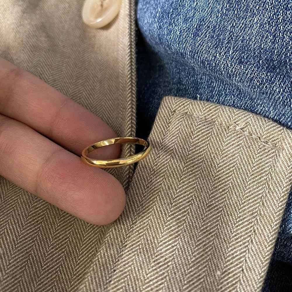 Tarnish Free 2mm 4mm 6mm Stainless Steel 18K Gold Plated Silver Color Knuckle Rings For Lady Minimalist Gold Rings For Women