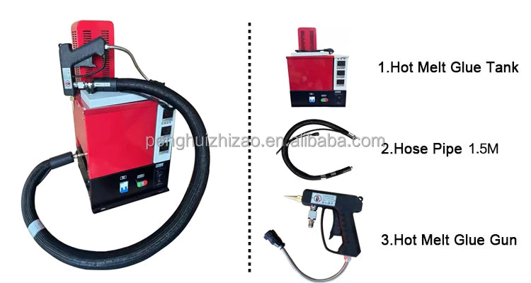 Handheld 5L Hot Melt Glue Tank with Hose and Gun Hot Glue Gun Machine 5KG Hot Melt Heating Adhesive Applicator
