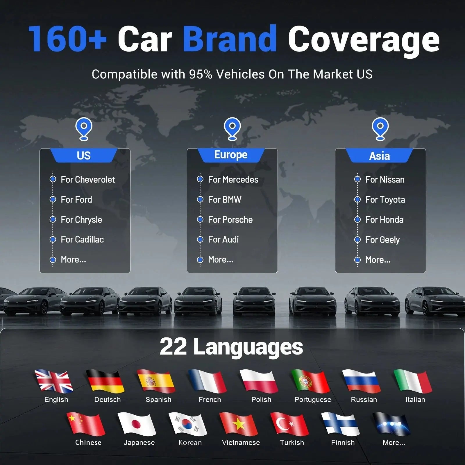 EU Warehouse Free Update Car Diagnostic Tools VDIAGTOOL D200 Wireless BT Full System Scan OBD2 Bidirectional Scanner  PK A30M
