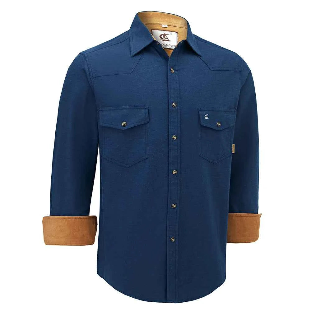 Mens Flannel Pearl Snap Plaid Button up Casual Western Cowboy Long Sleeve Shirts