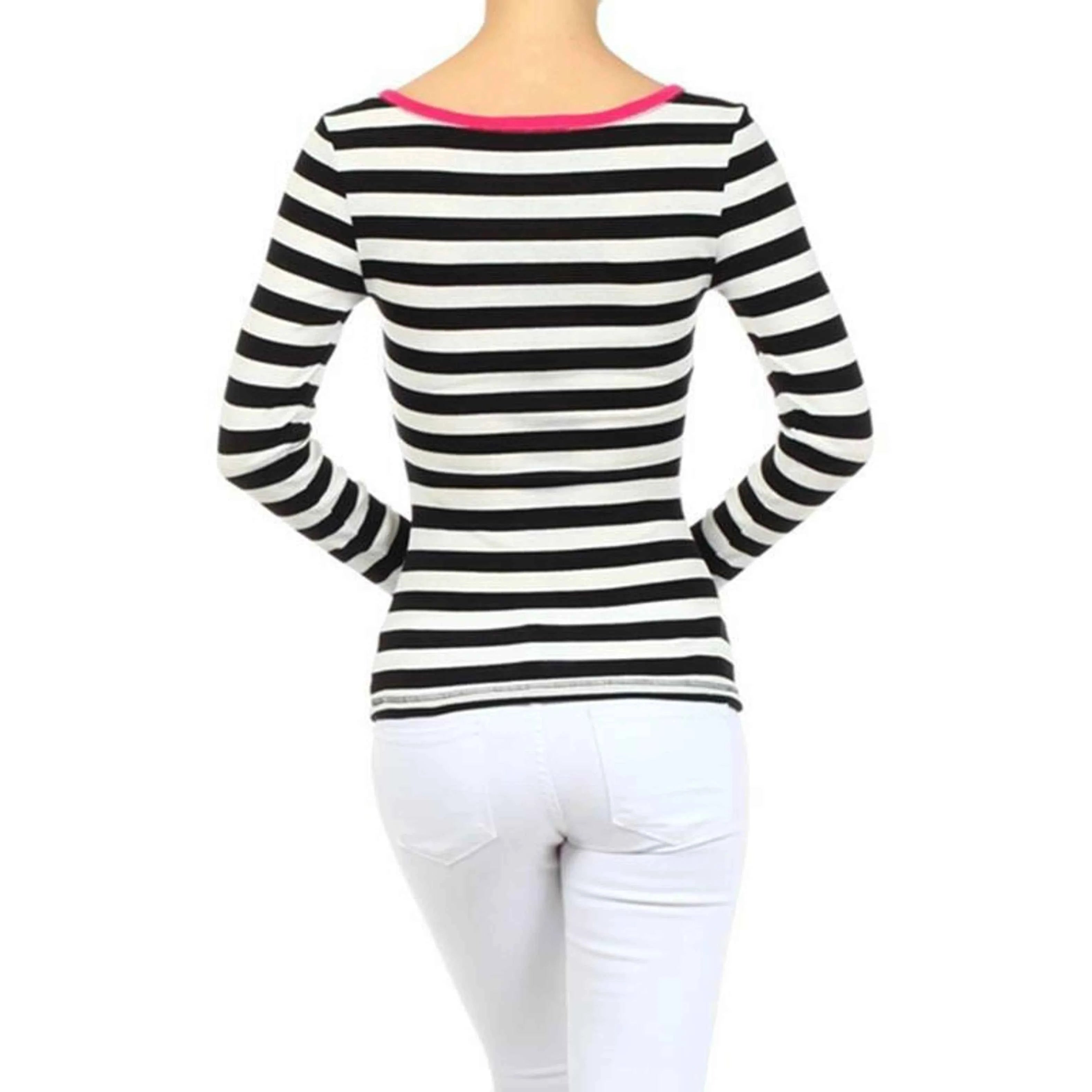 Women's XL TD Stripe Top Ruffled Collar Embroidery Lace Feathers Colored Hem Neck Center Buttoning Spring Chiffon Long Tops