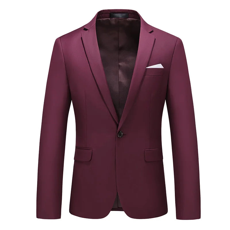 2026 New Men Blazer Coats Casual Business Blazer Jacket Fashion Mens Formal Wedding Blazers Plus Size M-6Xl Solid White Black