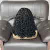 Factory Price Sdd Unprocessed Natural Black Raw Indian Hair,14Inches Pixie Curly 13X4 Frontal Transparent Lace Bob Wig Drop Ship