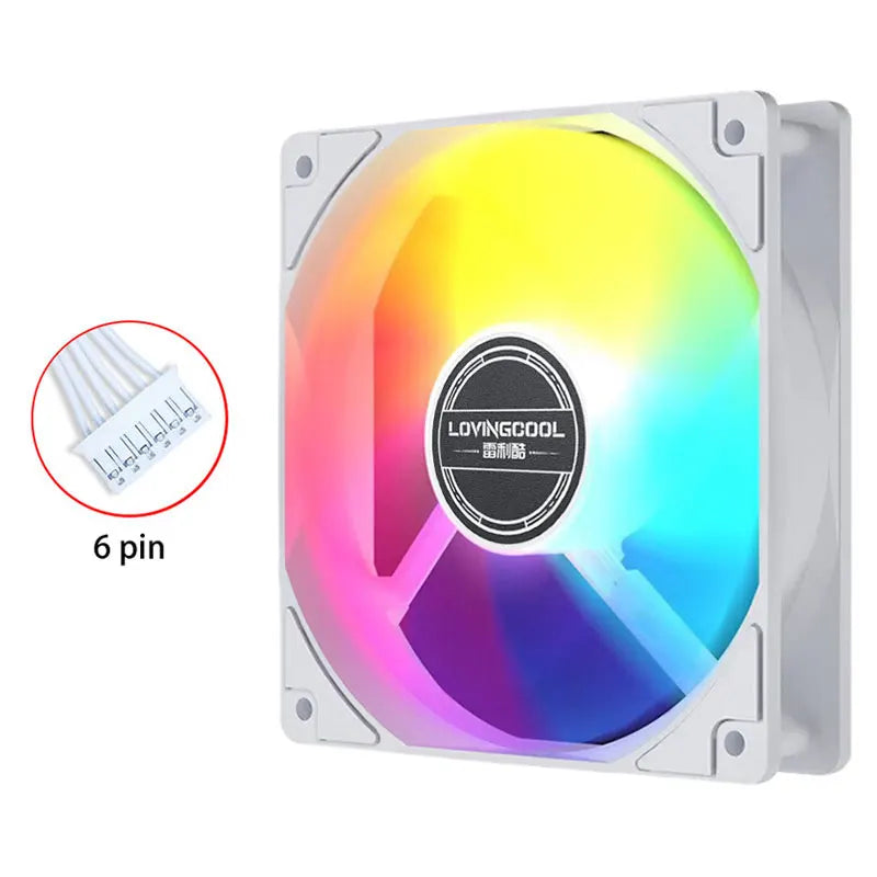 Lovingcool Computer PC Case Fan 12cm PC Luminous Led Cooling RGB Silent LED Plastic Cooling Fan for Computer Case