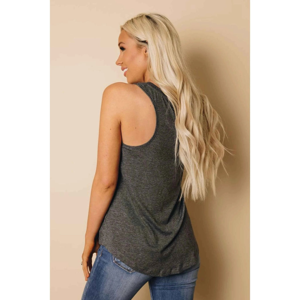 TD Vincent Women's Casual Racerback Tank Top Breathable Ribbed Knit Custom Logo Short Length T-Shirt