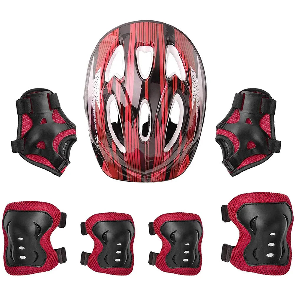 Kids Adjustable Helmet Protective Gear Set Sports Knee Elbow Wrist Pads for Children Boys Girls Bike Skateboard Scooter Roller