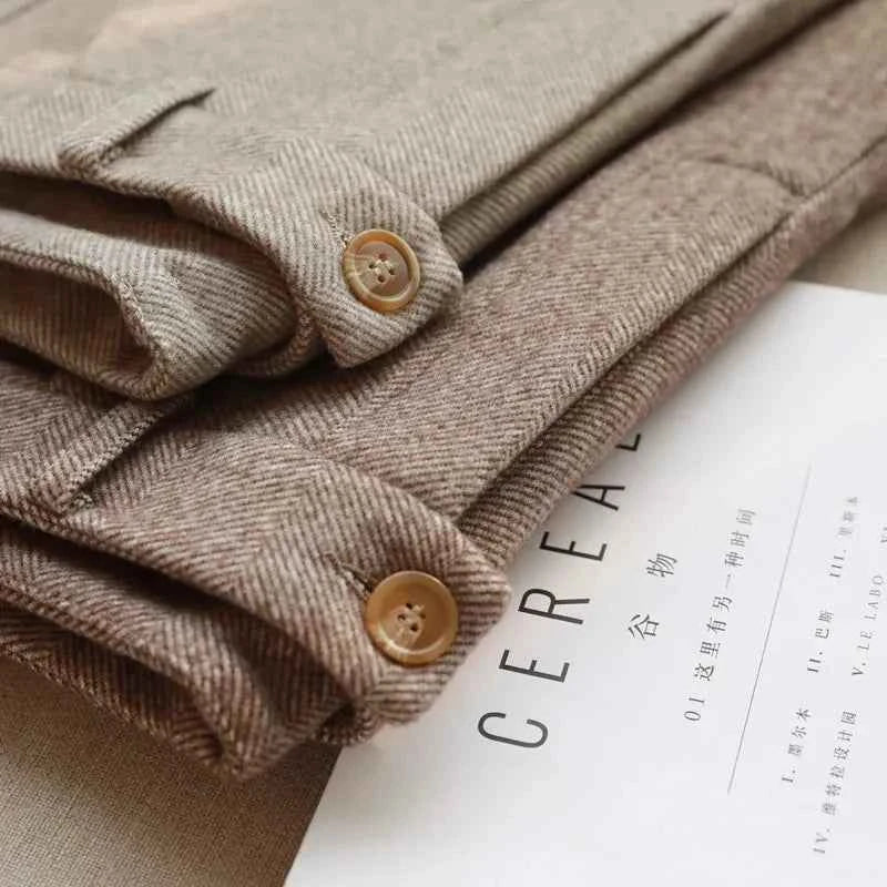 Woolen Pants Women's Harem Pencil Pants 2026 Autumn Winter High Waisted Casual Suit Pants Office Lady Women Trousers