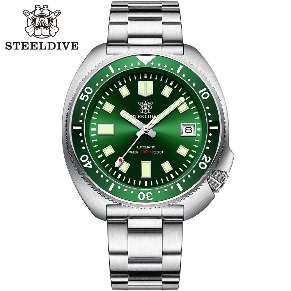 SD1970 Stock Supply Men Mechanical Watch Diving Wristwatch 200 Merter Water Resistance Stainless Steel Watch Relojes Hombre 2024