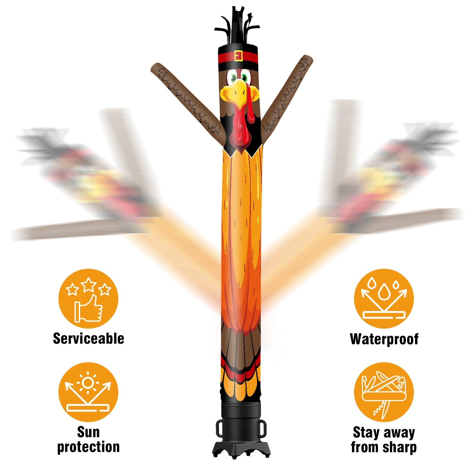Chicken Theme Inflatable Monster Wave Dancer Tube Man Outdoor Advertising Promotion Air Dancer