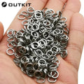 1 50pcs/lot Stainless Steel Fishing Ring Split Clip Swivel Double Loop Quick Change Hook Connector Carp Fishing Accessory Tackle