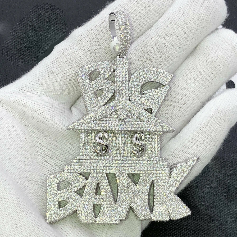 18K Gold Plated Micro Pave Cubic Zirconia CZ Plug Shape Pendant Hip Hop Style Yellow Gold Necklace for Engagement Wedding Party