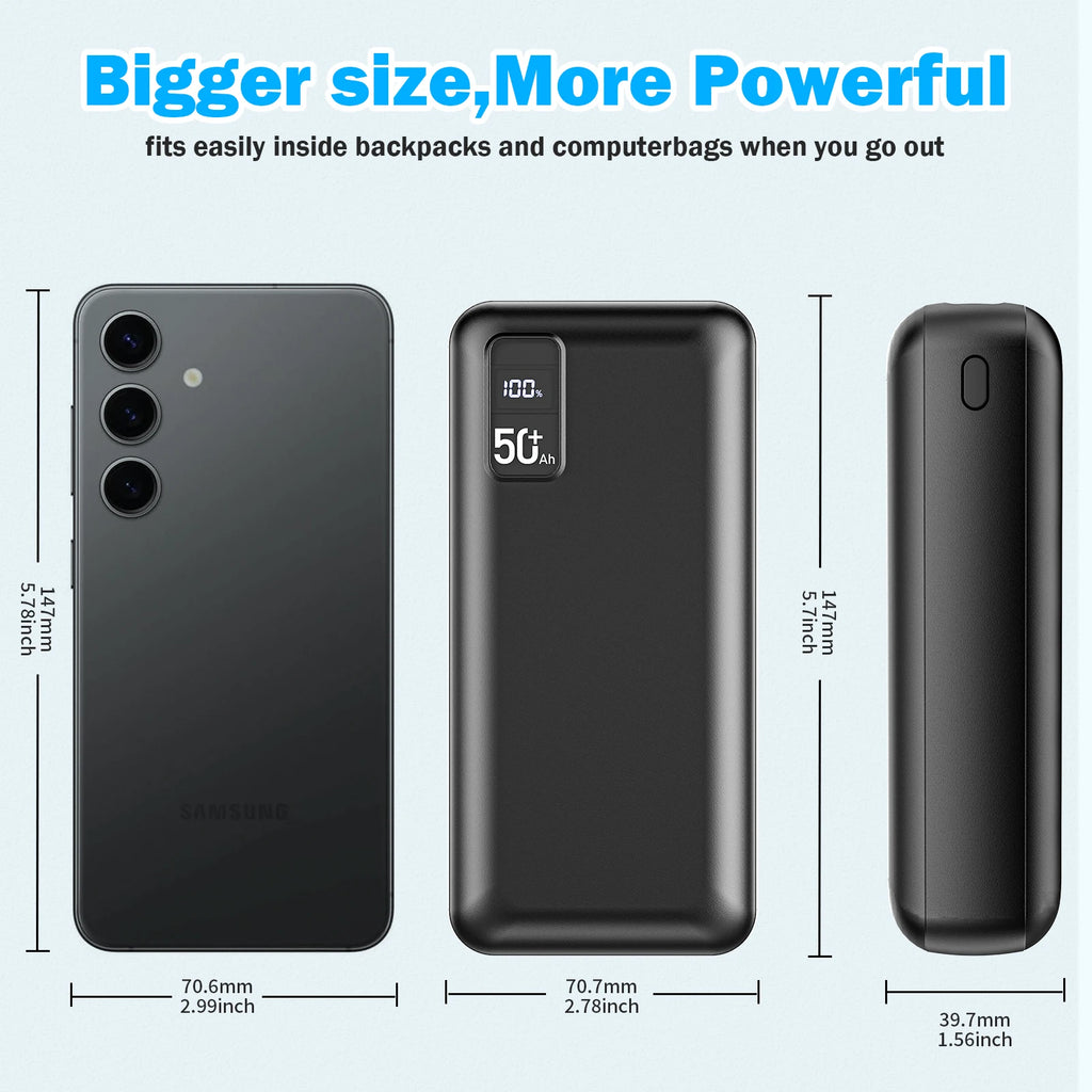 US Stock Free Shipping Ultra High Capacity 50000mAh Power Bank PD Fast Charging Outdoor Power Bank for Travel Camping Hiking