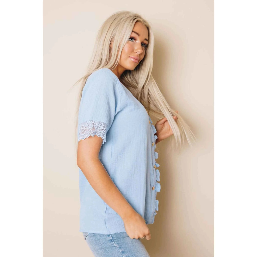 TD Harvey Women's Ruffle Blouse Shirt