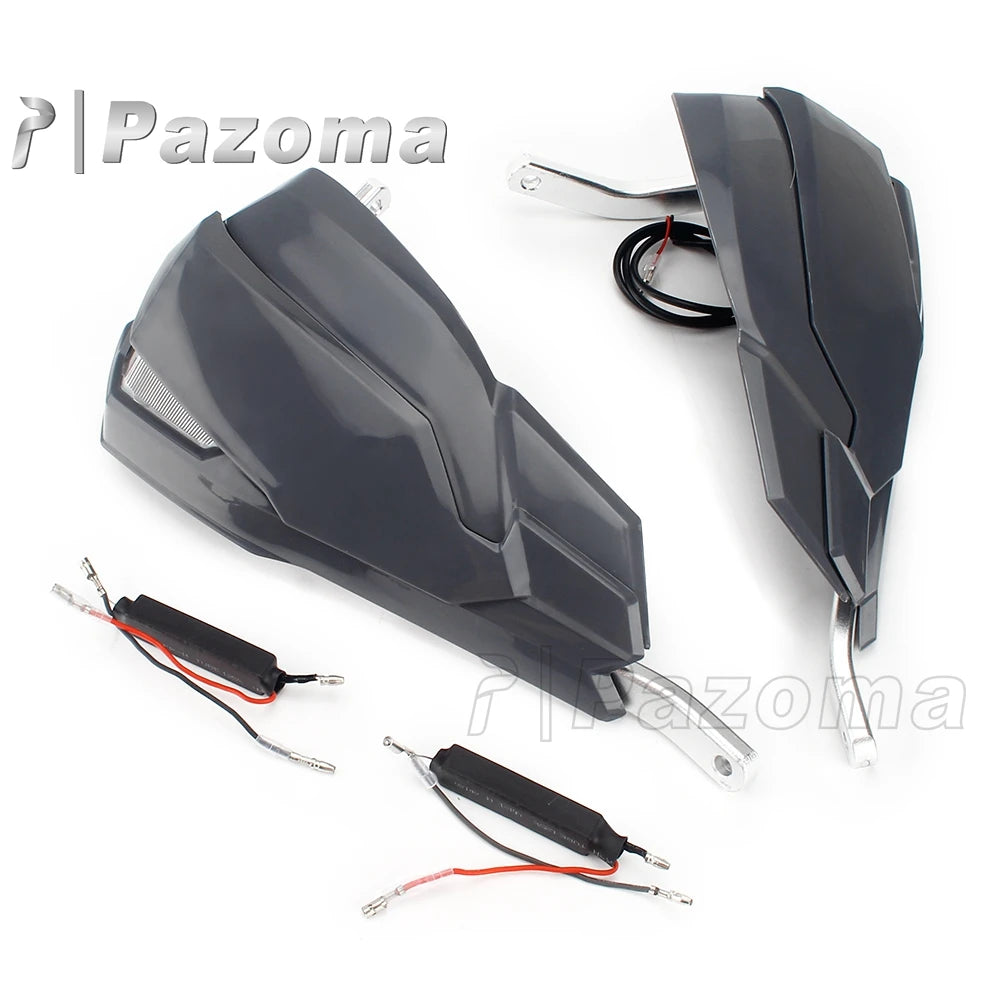 Motorcycle 7/8" Handguard Protector with LED Light 1 Inch Hand Guards for Honda Kawasaki Suzuki Yamaha Models