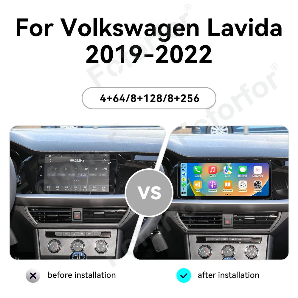 Foforfor 12.3'' Car Radio for Volkswagen Lavida 2019-2022 GPS Navigation Car Stereo Car Multimedia Touch Screen Video Player