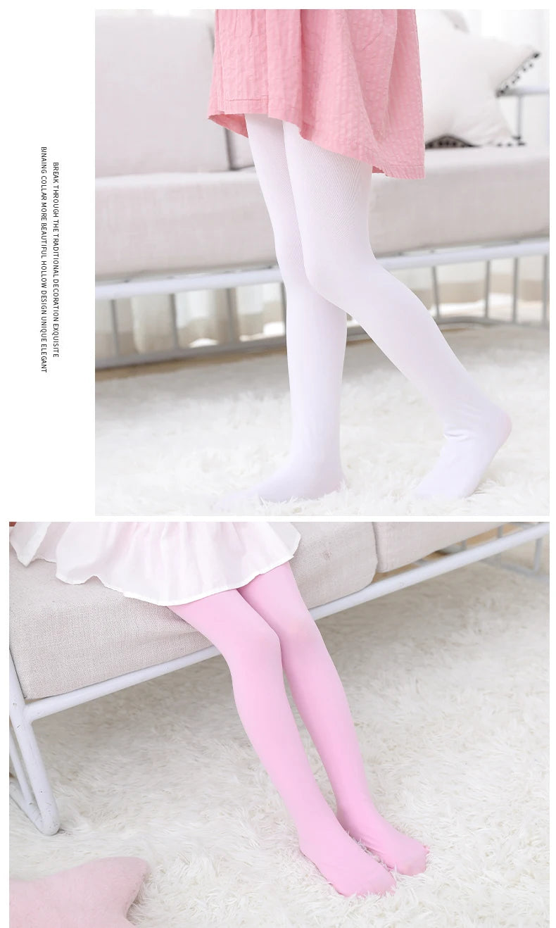 Summer Spring Candy Color Kids Girls Pantyhose Ballet Dance Tights for Infant Child Stocking Velvet Solid White Autumn Pantyhose