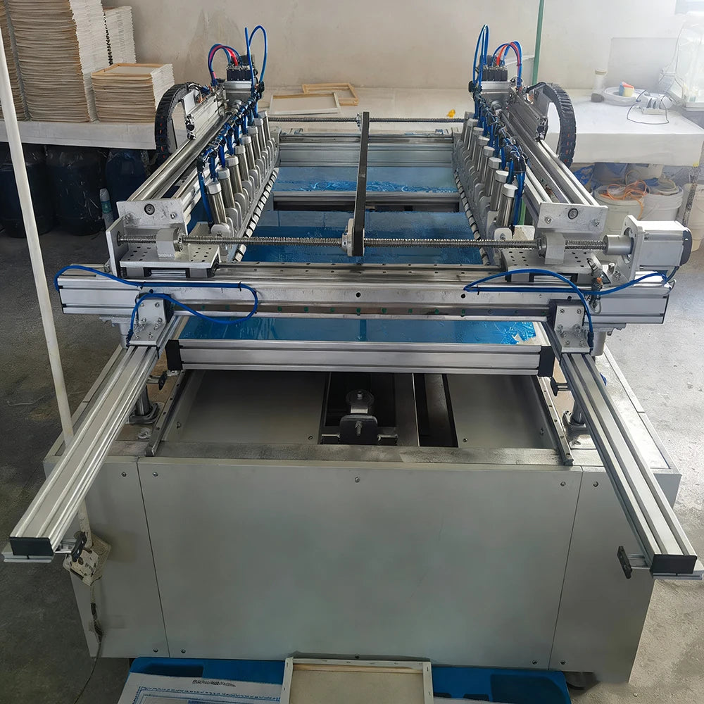 Wholesale Supplier Semi Automatic Canvas Stretching Frame Assemble Machine for Stretcher Bars
