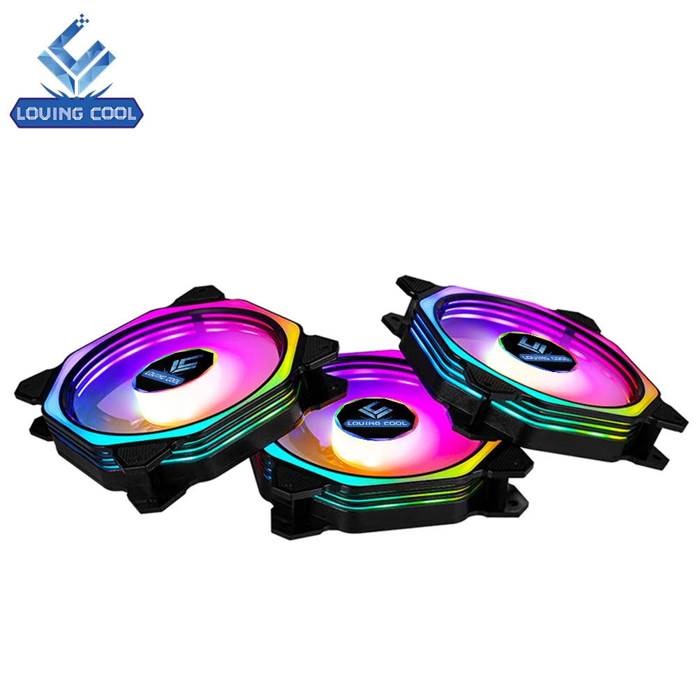 in Stock 12V DC 120mm LED Computer Case Fan Plastic Heatsink Effective PC Cooling Fans