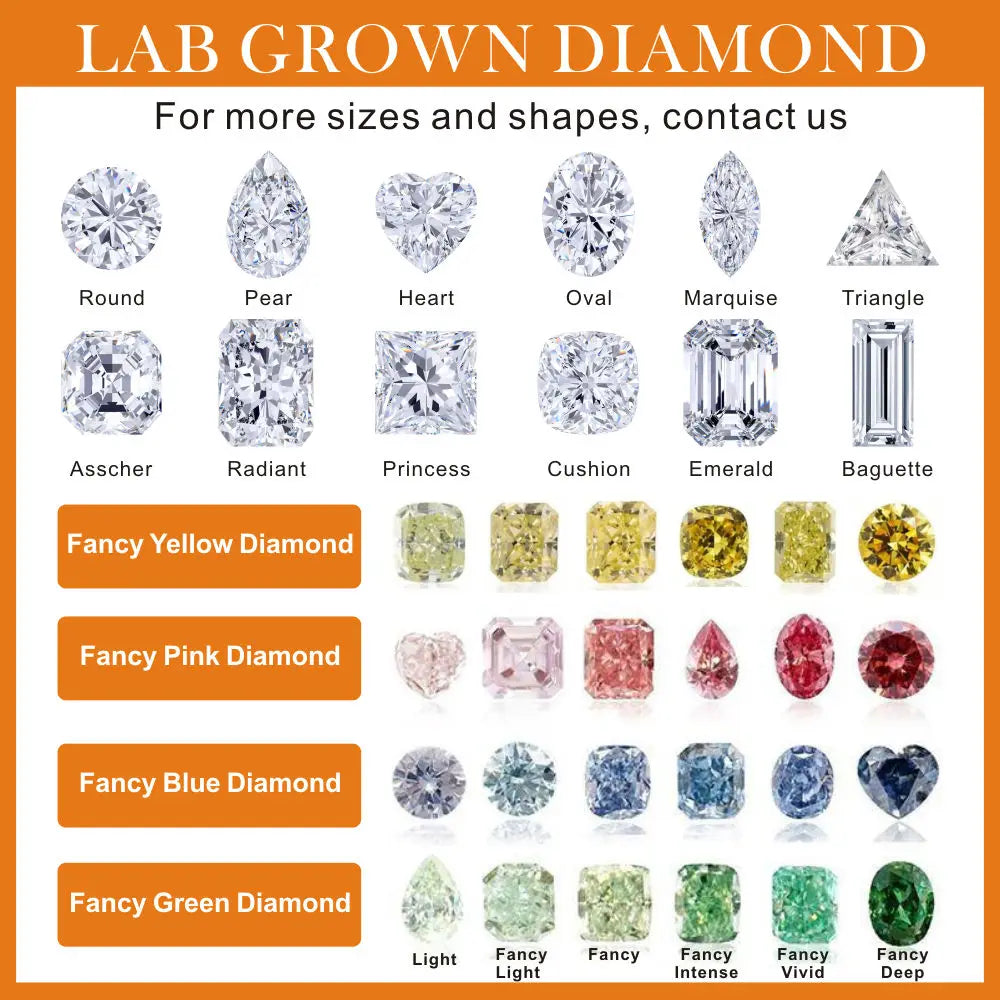 Wholesale Loose Lab Created Diamond Princess Square Cut D Color 0.5CT 0.8CT 1CT 1.5CT 2CT 2.5CT 3CT Lab Grown Diamond