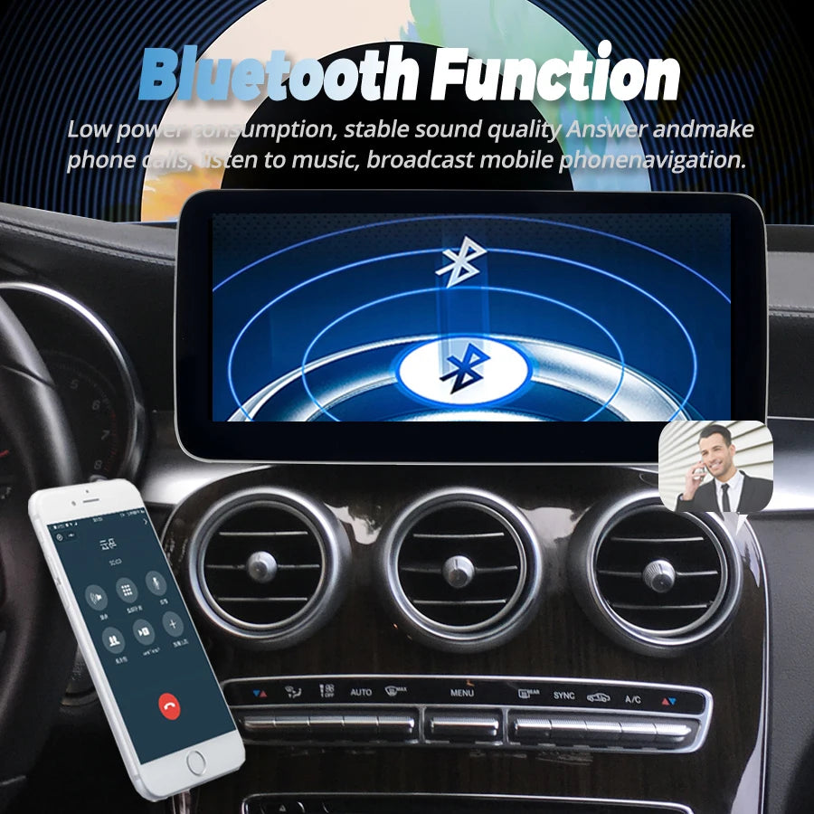 12.3 1920*720 Qled Screen for Benz C Class C200 W205 C250 C180 C260 Android 12 Car Multimedia Video Player Stereo GPS CarPlay