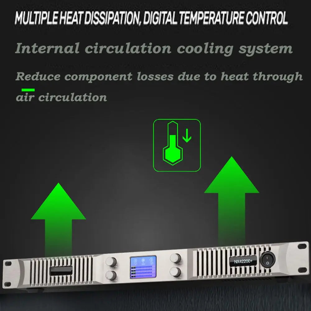 Paulkitson Professional NX21800 Subwoofer Sound Amplifier 2-Channel Class D Power Equipment for Stage Application 4ohm 8ohm