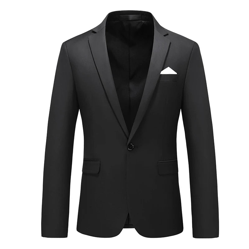 2026 New Men Blazer Coats Casual Business Blazer Jacket Fashion Mens Formal Wedding Blazers Plus Size M-6Xl Solid White Black