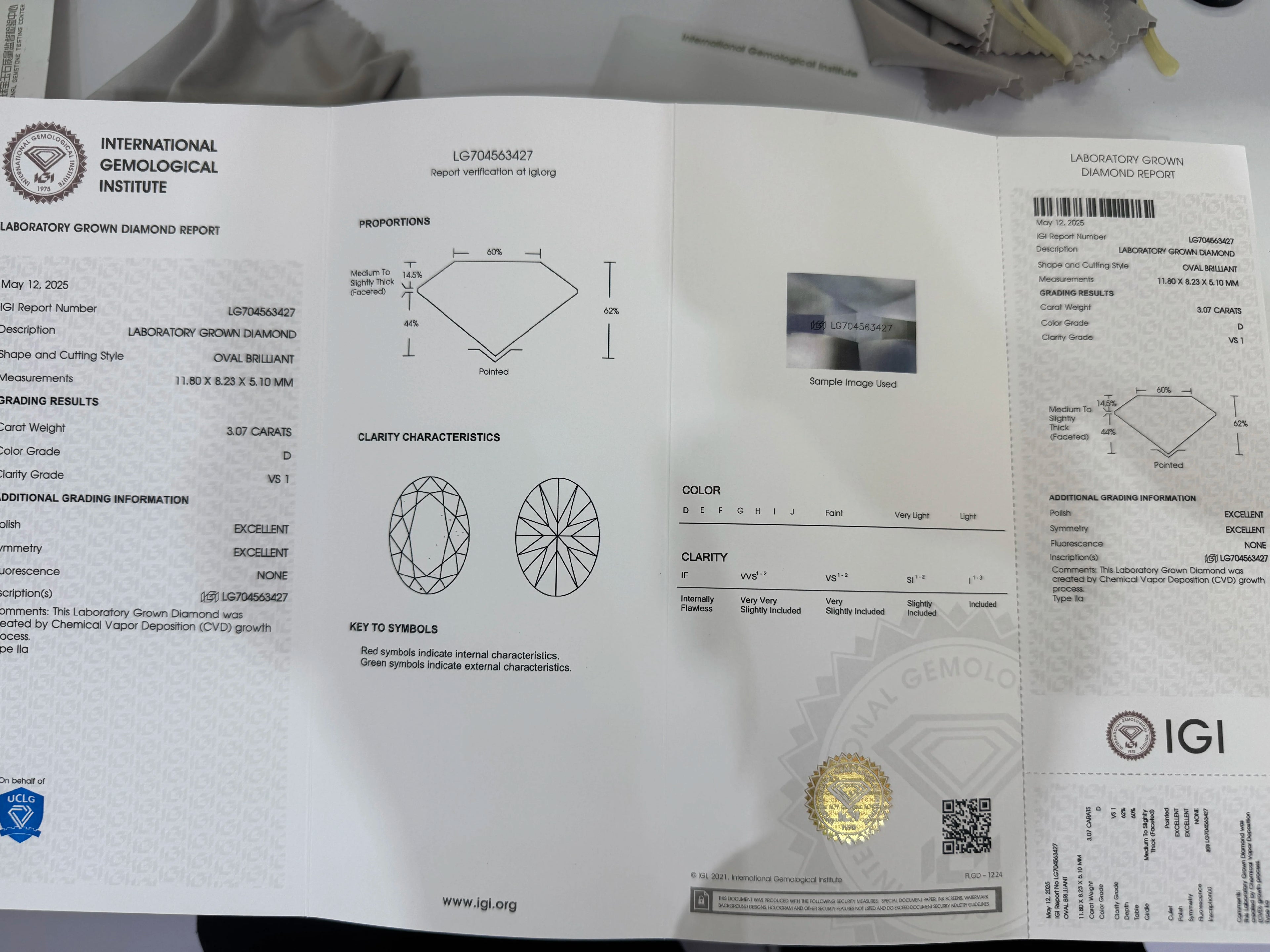 RTS Wholesale Price 3.07CT D Color Loose Diamond IGI Certificate VS1 2EX Loose Diamond CVD Lab Grown Oval Cut Lab Diamonds