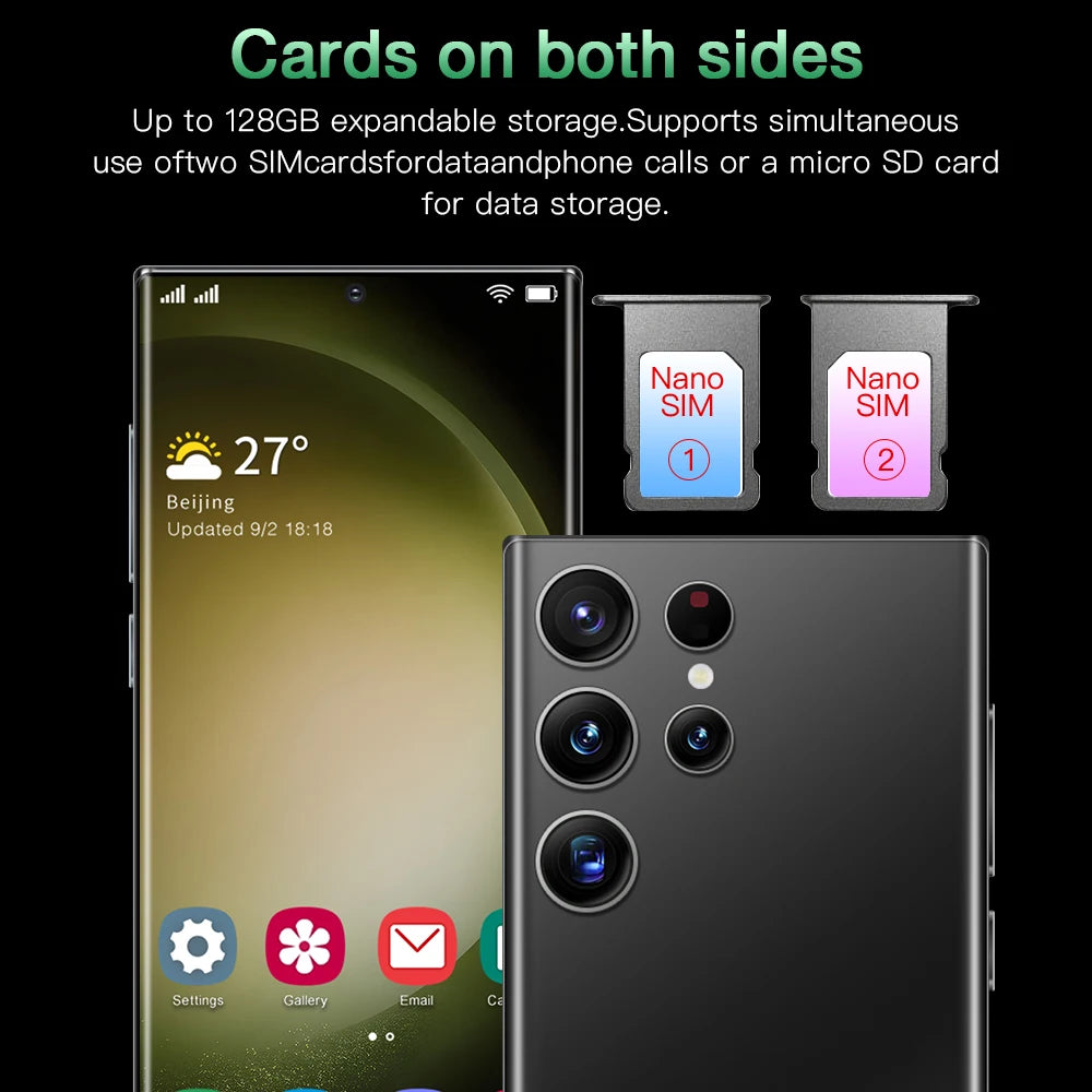 S23 Ultra 5G Smartphone 16GB 1TB 32MP 64MP Dual SIM 6800mAh Android 12 Gaming Mobile Phone Waterproof Supports GSM & CDMA