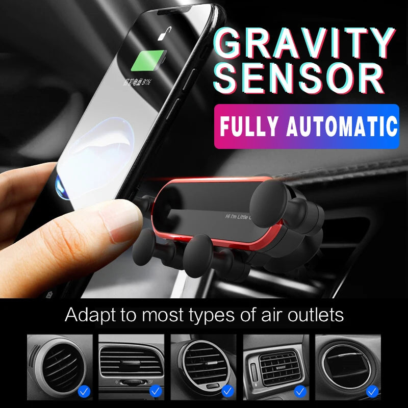 Cute Bowknot Universal Car Phone Holder Cartoon Diamond GPS Stand Gravity Bracket Auto Air Vent Clip Mount Mobile Phone Holder