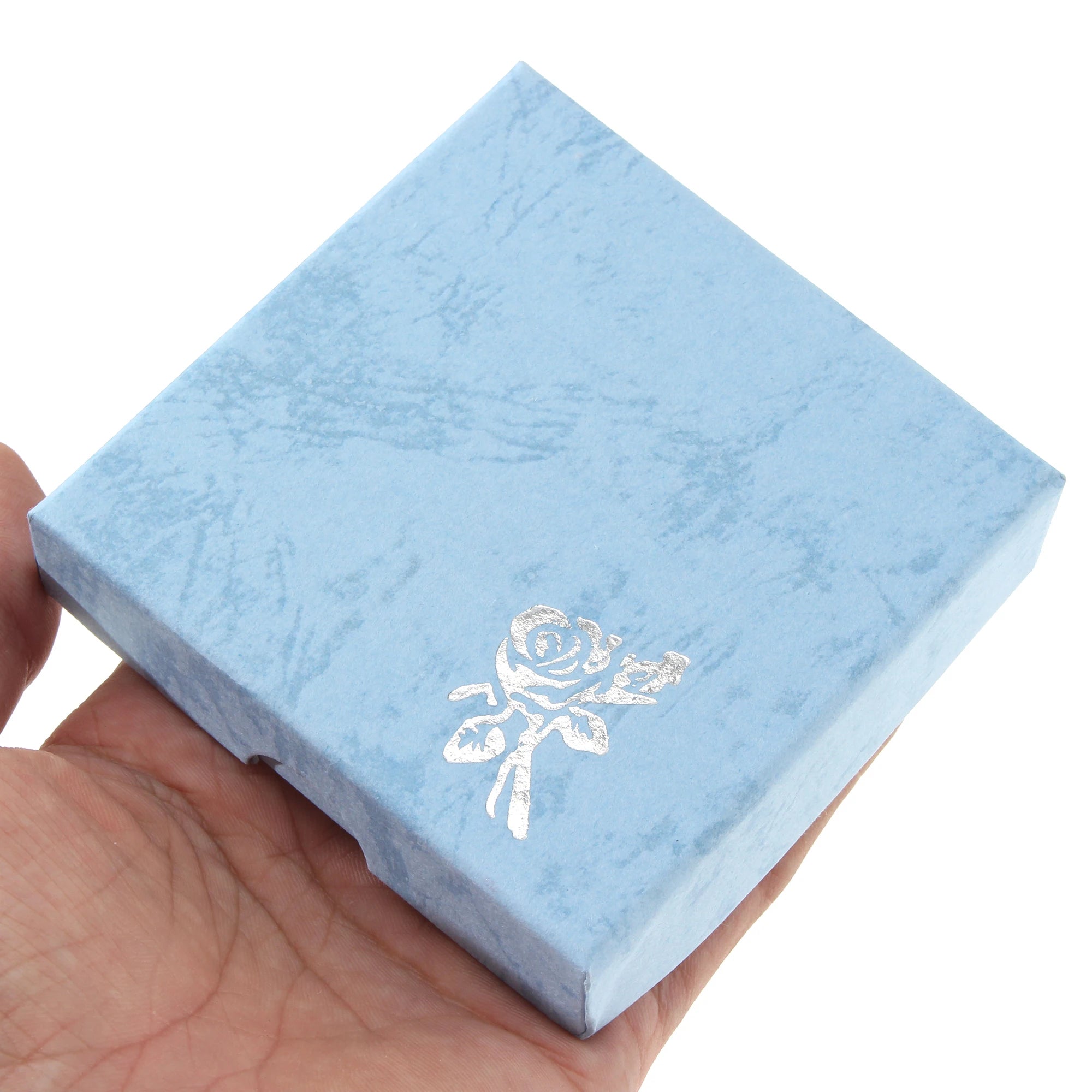 Square Rose Printed Jewelry Packaging Box Bracelet Necklace Storage Case Cardboard Gift Box Jewelry Organizer Case