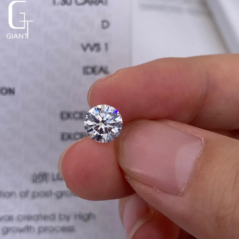 Ready to Ship Wholesale White Loose CVD Diamond Round Brilliant Cut 1.3CT VVS1 IGI Certificate Lab Grown Diamond
