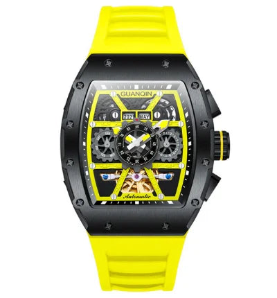 GUANQIN Men`s Watches Top Brand Luxury Automatic Watch Tourbillon Design Waterproof Mechanical Wrist Watch Relogio Masculino