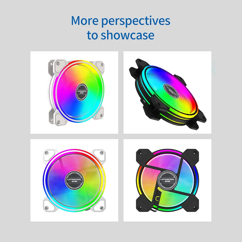 Lovingcool Customize Logo Computer Case PC Cooling Fan 120mm ARGB Case Cooler Fan RGB 120mm Ventiladores Pc
