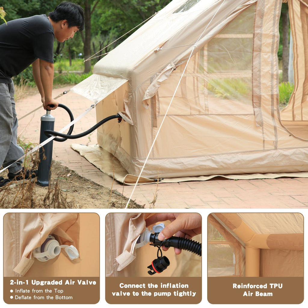 12-square-meter Inflatable Tent, Windproof, Rainproof, Moisture-proof, Portable for Outdoor Camping, No Setup Required