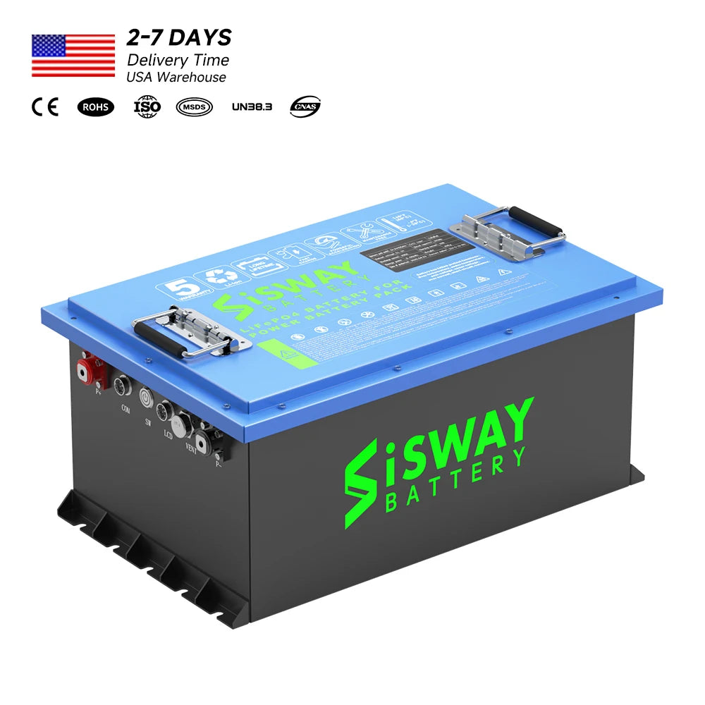 48V(51.2V) LiFePO4 Lithium Golf Cart Battery with 48V 20A Lithium Battery Charger Mobile APP Touch Monitor Perfect for Golf Cart
