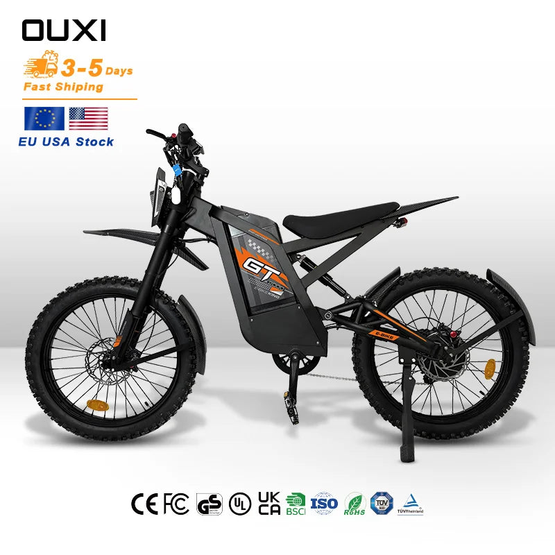 OUXI GT2000 Fat Tire Electric Dirt Bike Adults Mountain E Bike MTB Free Shipping USA Off Road E-Bike Electric Bicycle
