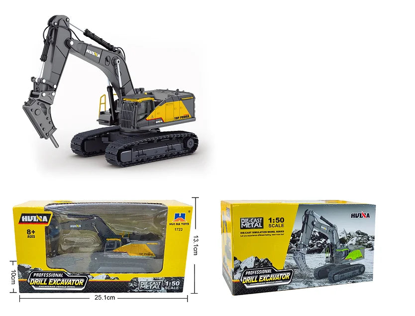 Dropshipping 1/50 Scale Open-Window Huina Static Zinc Alloy Die-cast Construction Model for Over-8-year-old