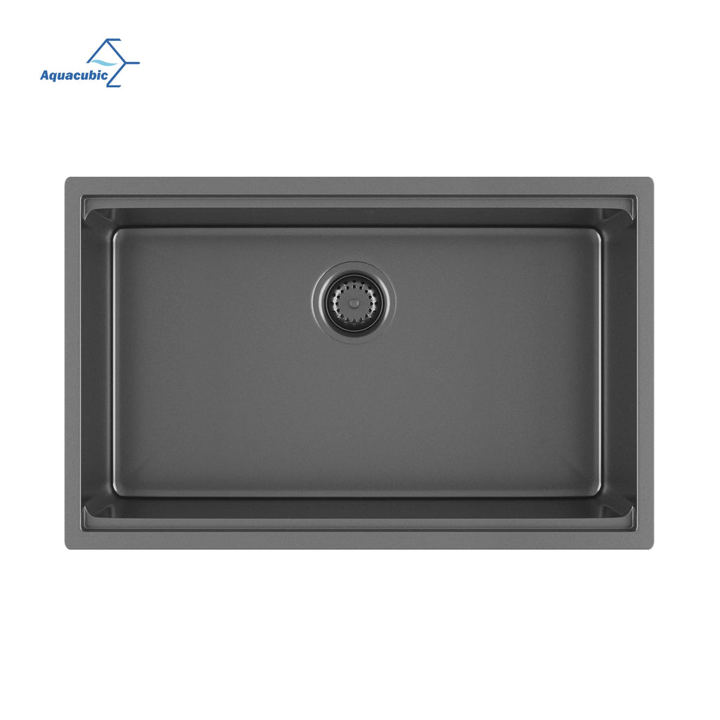 USA Free Shipping 32 Inch Workstation Gunmetal Black Stainless Steel Undermount Kitchen Sink Single Bowl
